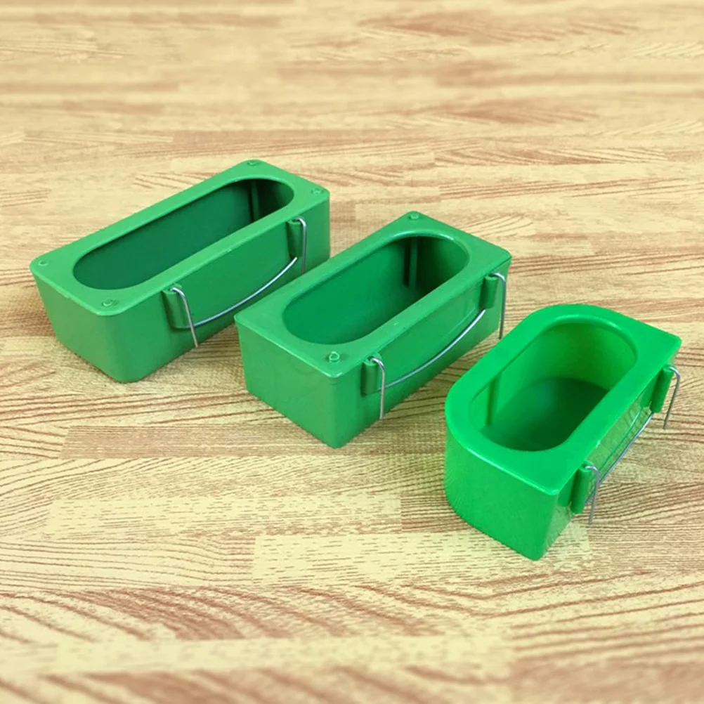 

12pcs Spill Bird Feeder Trough Green Easy Bird Accessories Clean Cage Accessories Pigeon Food Water Bowl Durable Plastic