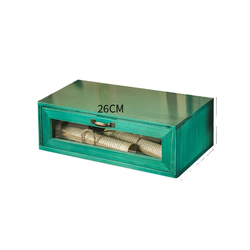 

*Desktop storage box Computer heightening rack Display screen Wooden box Desk sundries drawer type retro wood