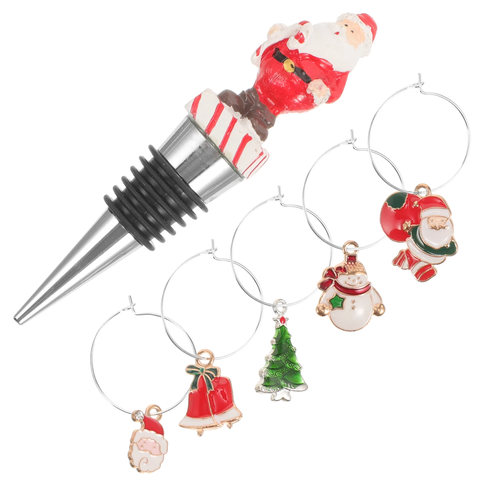 

5 Metal Reusable Bottle Stoppers Set Sealing Plugs for Glass Bottles Party Accessories Christmas Gifts Stopper