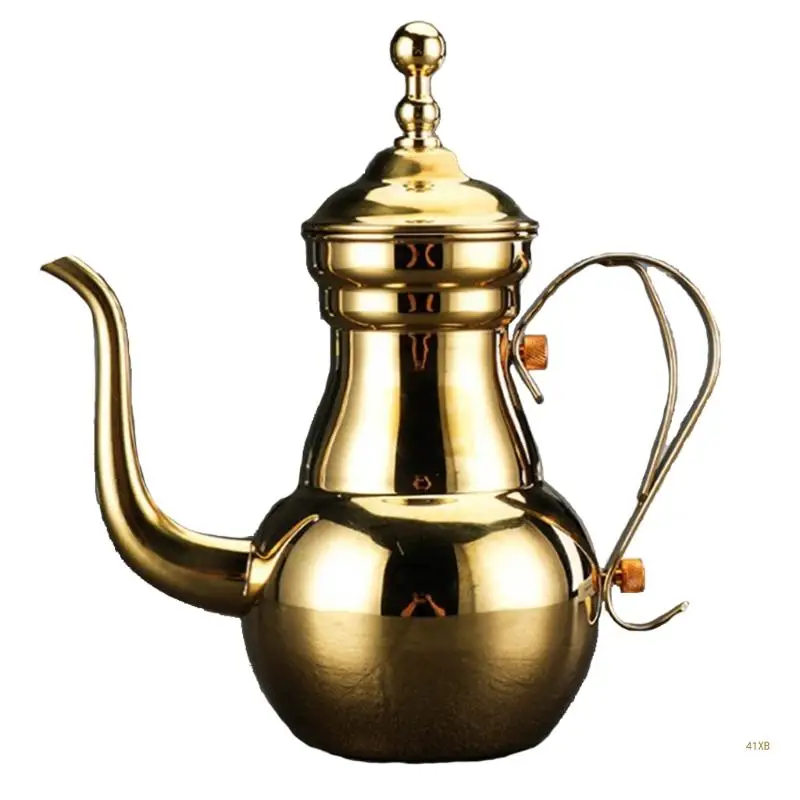 

41XB Teapots Thick Stainless Steel Material Teapots Flower Teapots for Home Restauran