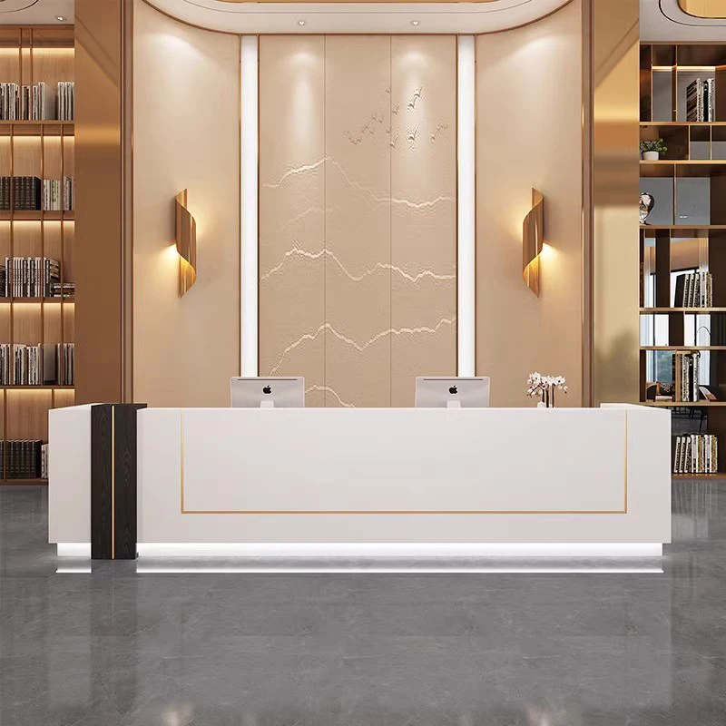 Modern Storage Reception Desk Workstation Writing Salon Service Reception Desk Luxury Toonbank Receptie Office Furniture