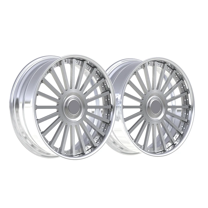 Customized Two-Piece T6061 Forged Wheel Brushed Chrome 5 112 5x130 66.6 18-26 Inch Racing Car Wheels Floating Hat Various Sizes