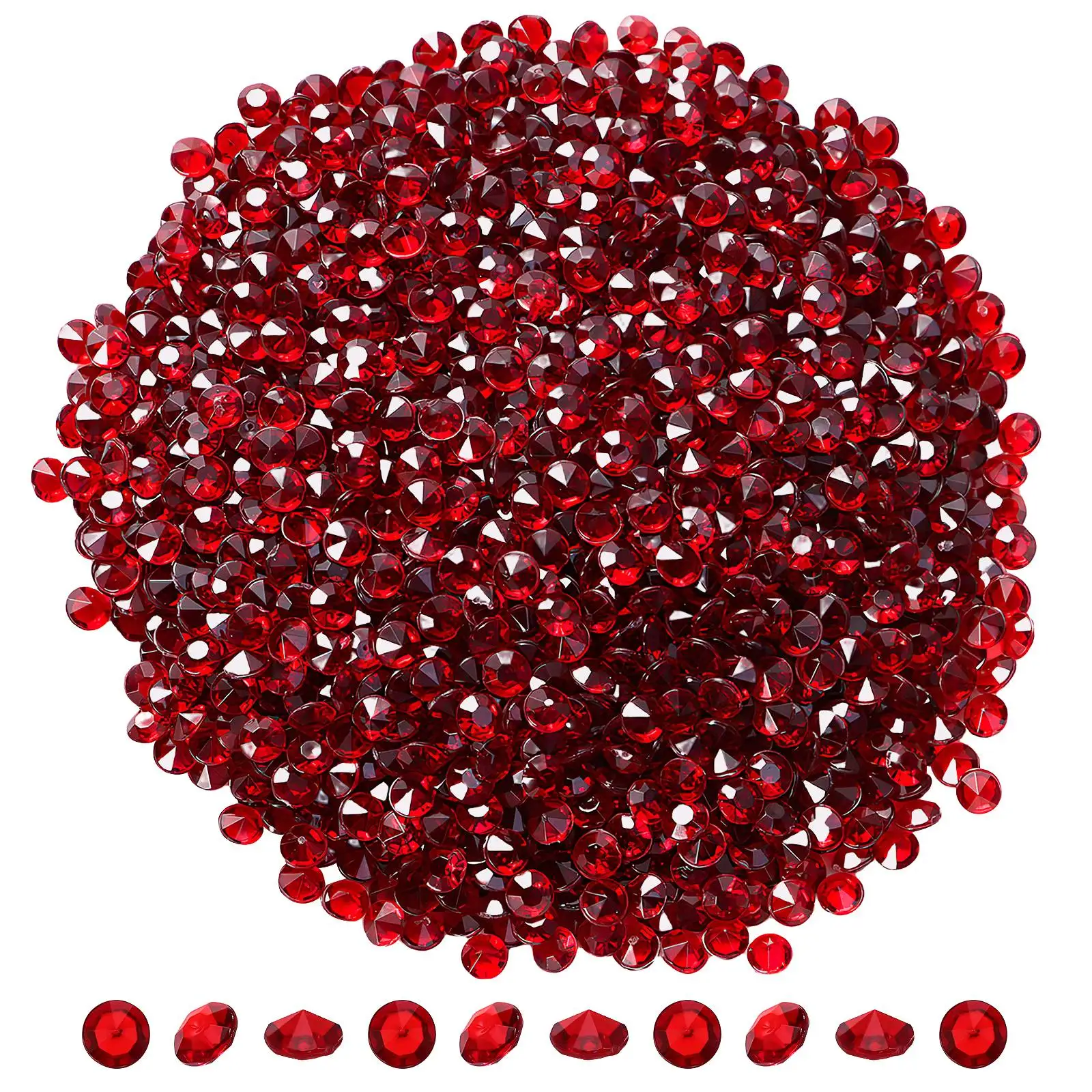 

2000 Pcs Acrylic Crystal Gold Vases Wedding Decor Tip Crafts Rhinestone Marbles