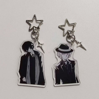 Anime BSD Dazai Osamu and Chuuay Keychain Bungou Stray Dogs Soukoku Inspiration Key Ring Cosplay Accessories Backpack Decor