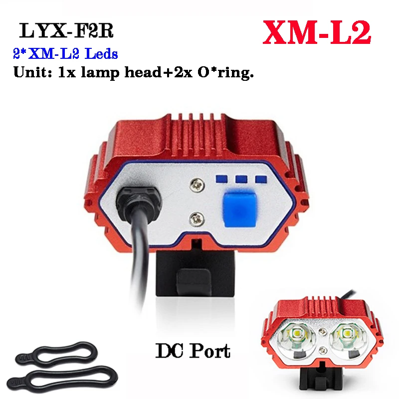 XM-L2 Led Strong Light Bike Lamp Head DC USB Charging Port Bicycle Light Outdoor MTB Headlight Riding Lighting Accessories