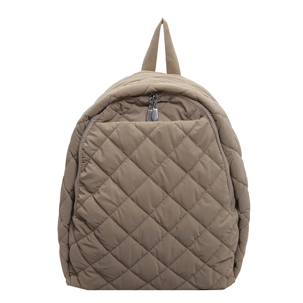 

Сумка-пуховик для женщин и мужчин, стеганая сумка для книг, нейлоновый рюкзак с регулируемым ремнем для ноутбука, рюкзак на молнии, дорожный рюкзак