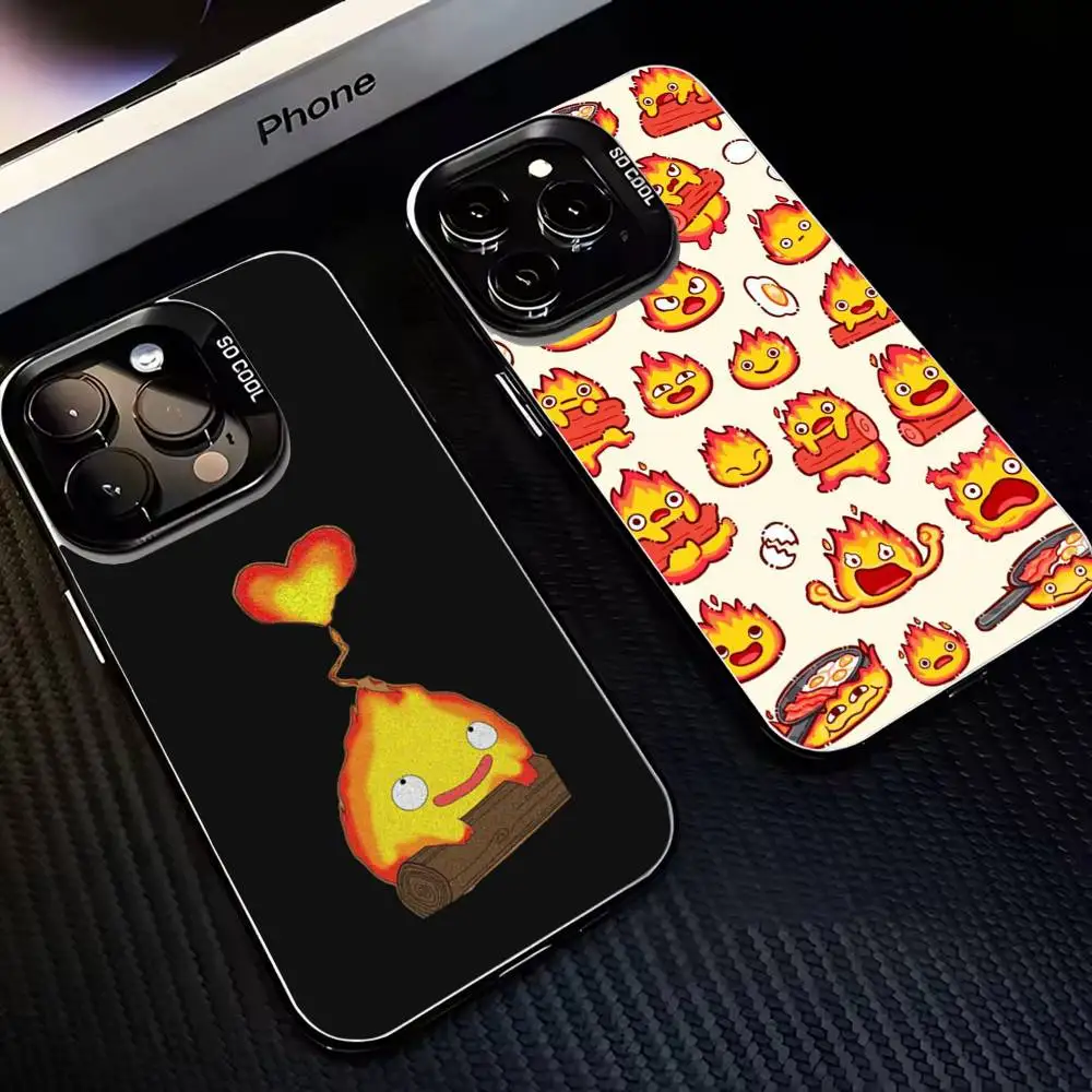 

Cute C-CalciferS Phone Case For iPhone 16,15,14,13,12,11,Mini,Pro,MAX Black Matte Shockproof Cover