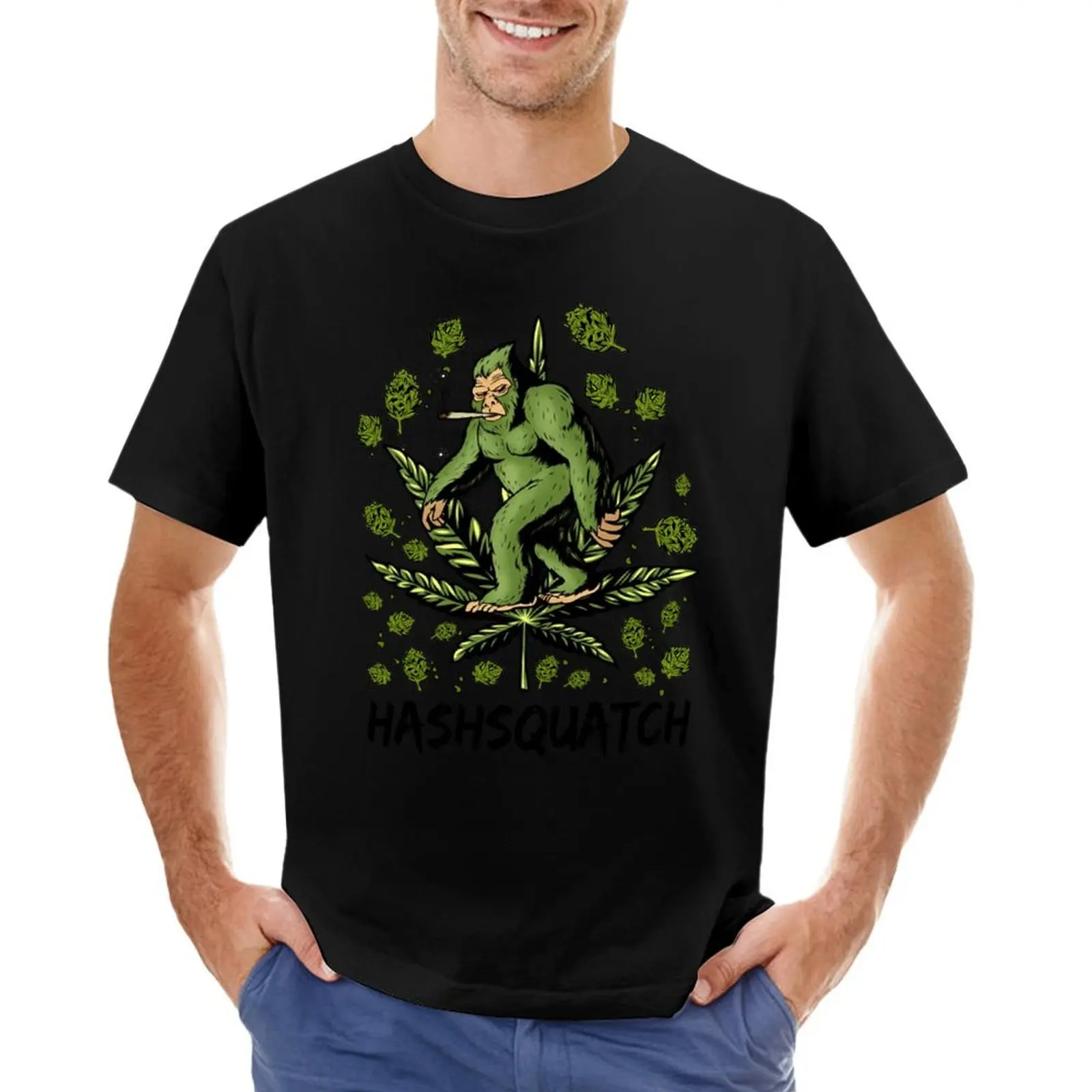 Hashsquatch Funny Bigfoot Weed Squatch Believe T-Shirt anime tshirt basketball graphic tees t shirt men