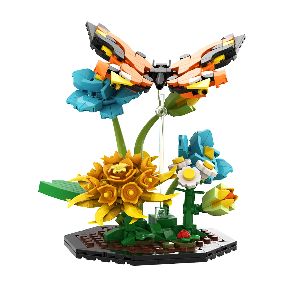 MOC Creativity Insect Bee/Butterfly/Dragonfly Building Block Set Bees Gather Honey Bricks Jungle Dragonfly Toy For Children Gift