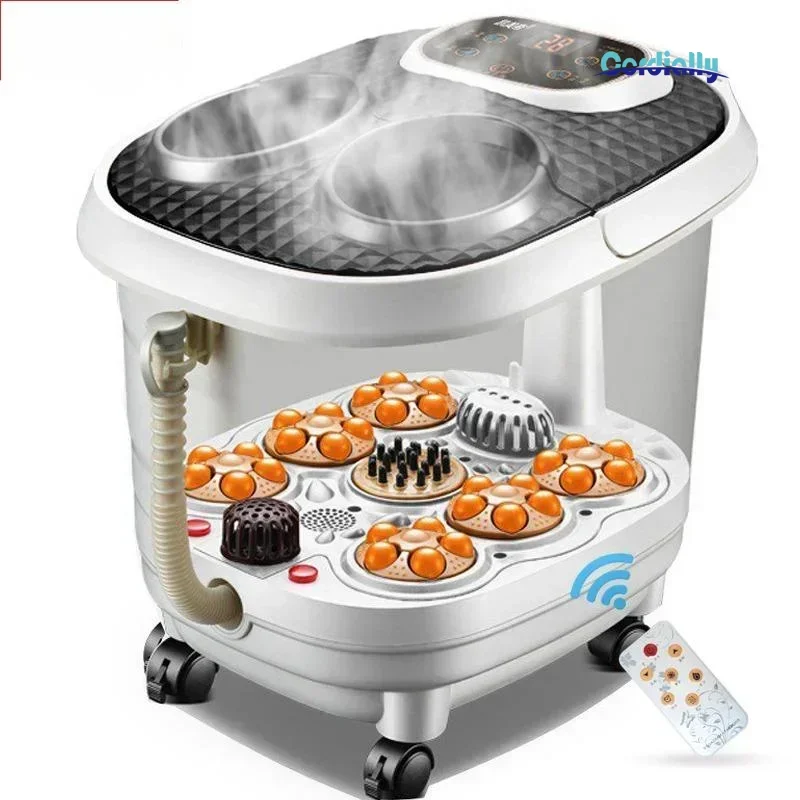 Automated Foot Spa Massager Electric Heat Bubbles Foot Bath Basin Effervescent Foot Care Home Furniture