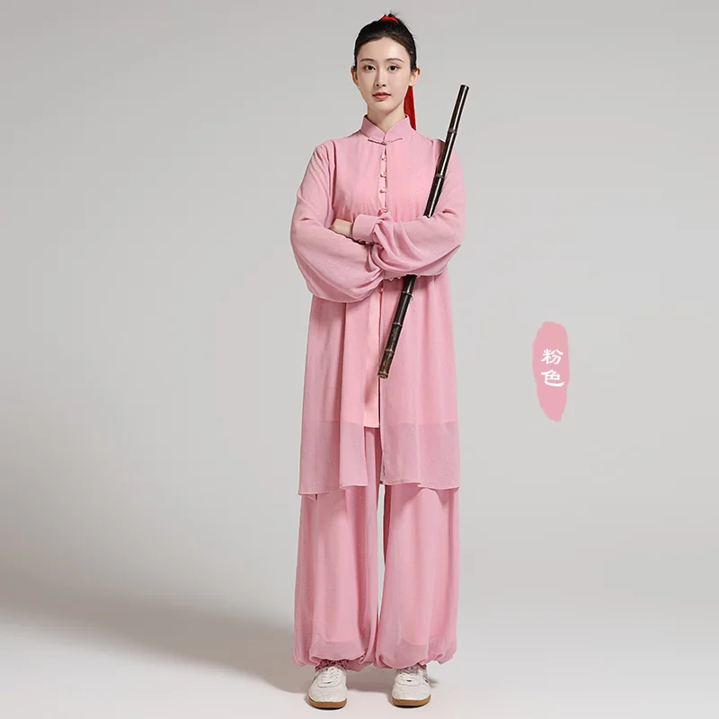 بدلة تاي تشي المتدفقة للسيدات - زي فنون الدفاع عن النفس الجديد لـ Taiji & Baduanjin، ملابس الأداء الجماعي والممارسة #4