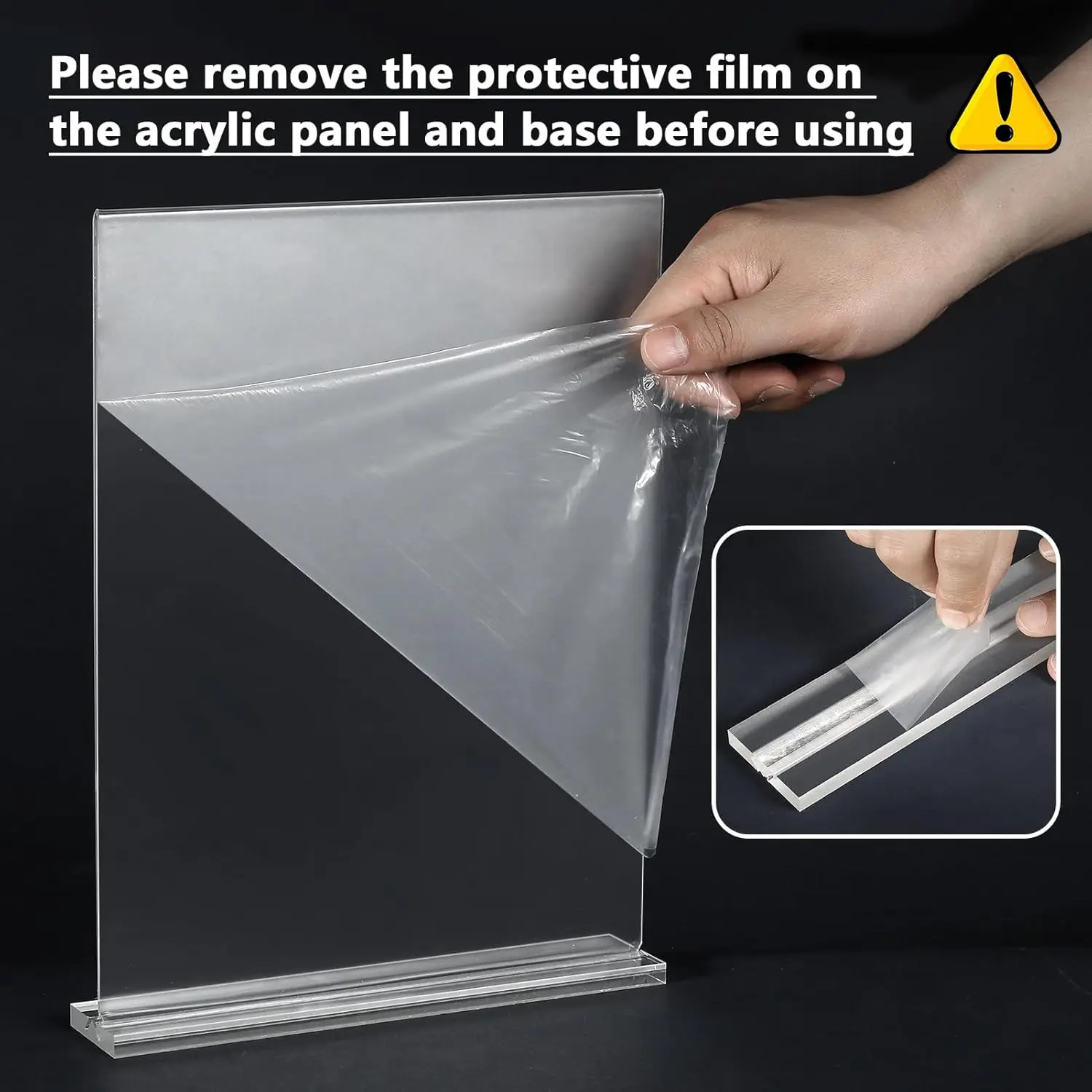 Acrylic Sign Holder 8.5x11 Inches 2 Pack, Double Sided Clear Display Stand Table Top for Menus, Flyers, Stores, Restaurants - view 2