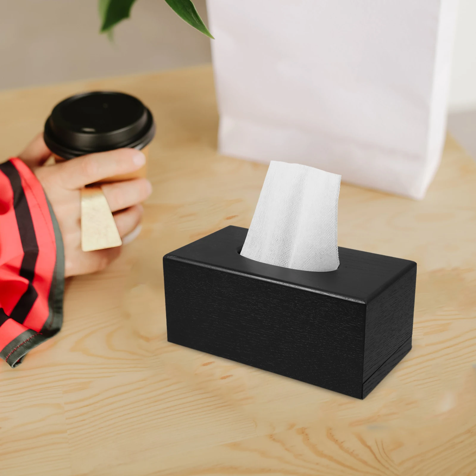 

Solid Wood Tissue Box Holder Retro Style Brown 23x12x10cm Rectangle Paper Napkin Case Cover Home Hotel Decor Organizer