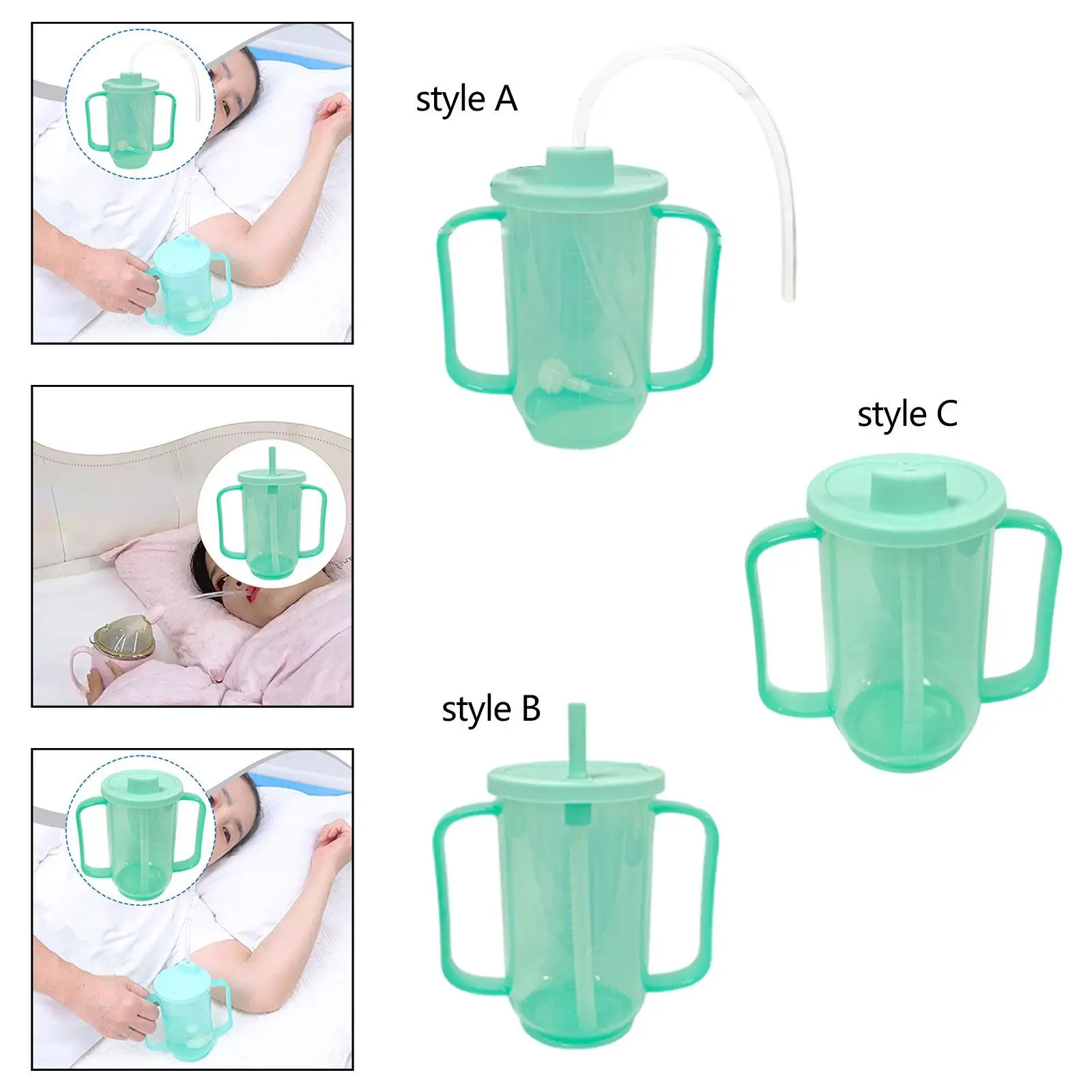 

Elderly Sippy Cup with and Lid Easy to Use 350ml Durability with 2 Handles