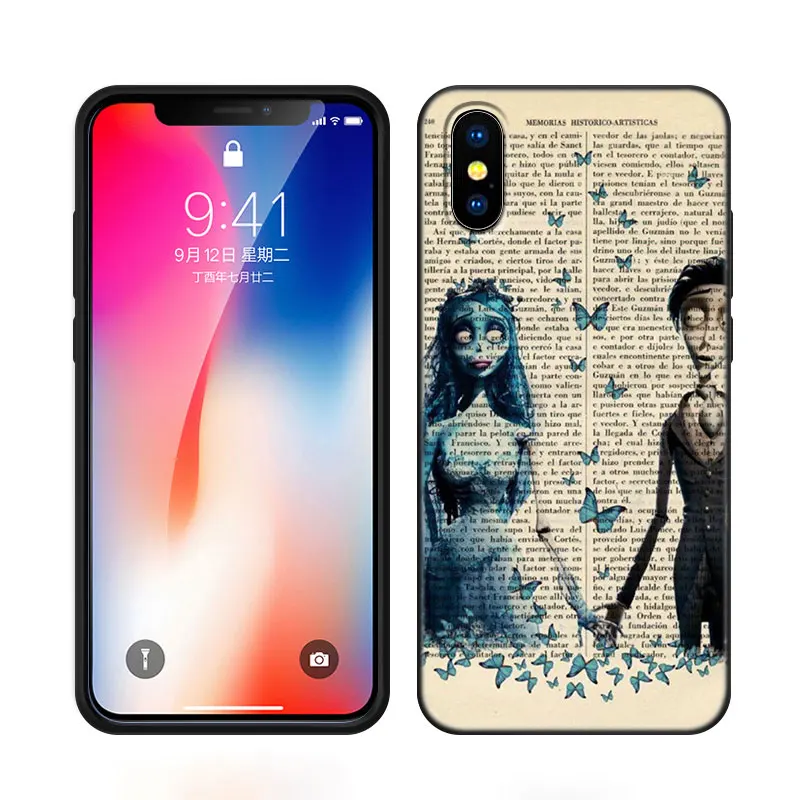 The Movie Corpse Bride Phone Case For Apple iPhone 12 13 Mini 11 14 15 Pro Max 7 8 Plus X XR XS SE 2020 2022 Black Silicone Case