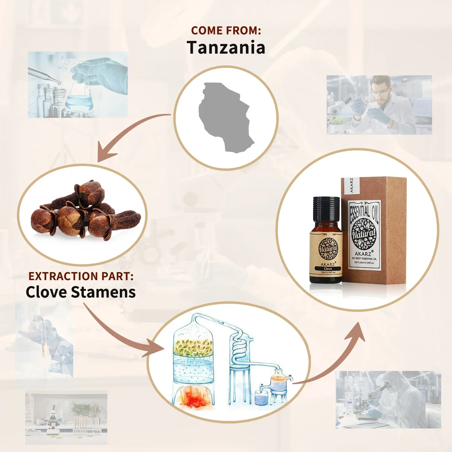 AKARZ Clove Essential Oil Natural for Skin Body Hair Care Diffuser  Candle Soap Making  DIY Massage  Aroma