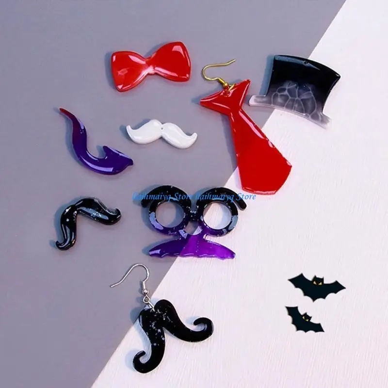 

573B Pumpkin Earring Pendant Mold Spiders Pattern Earring Silicone Mold DIY Halloween