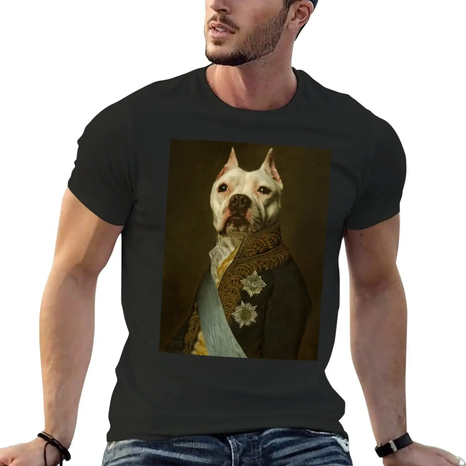 New Sir american pitbull renaissance dog T-Shirt T-shirt short plain t-shirt Short sleeve vintage t shirt mens graphic t-shirts