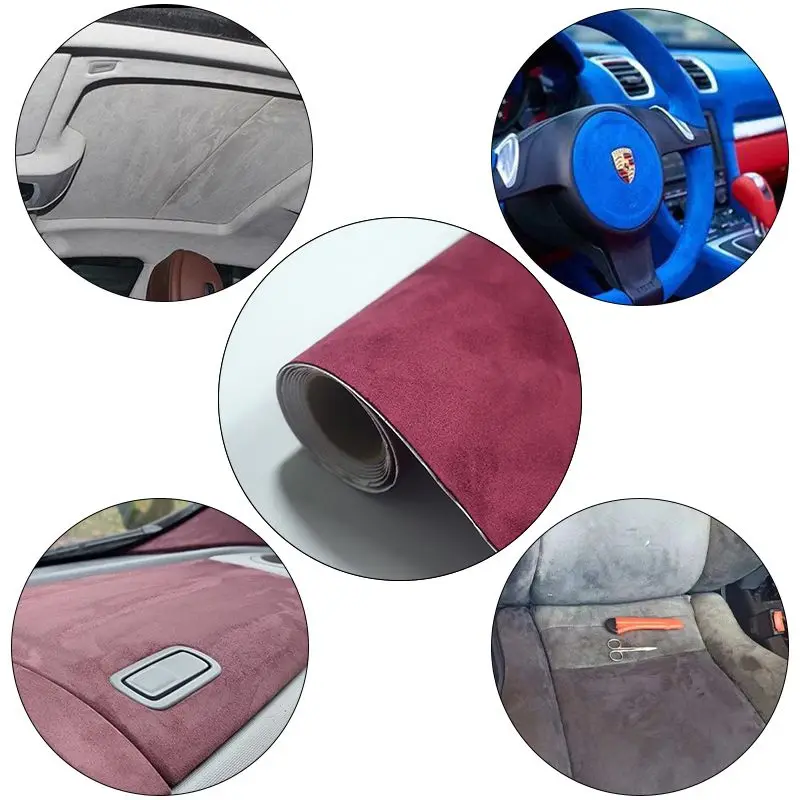 Self Adhesive Suede Fabric Elastic Upholstery By Meters for Sofa Repair Car Interior Jewelry Box Diy Sewing Soft Wearable Cloth