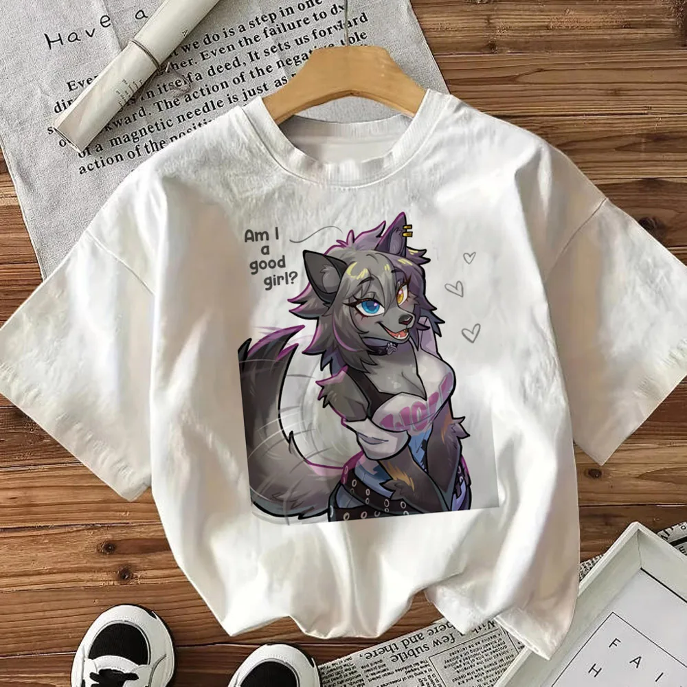Furry shirt femme streetwear goth 2000s 80s korean fashion tshirt y2k cheap goth Retro kawaii