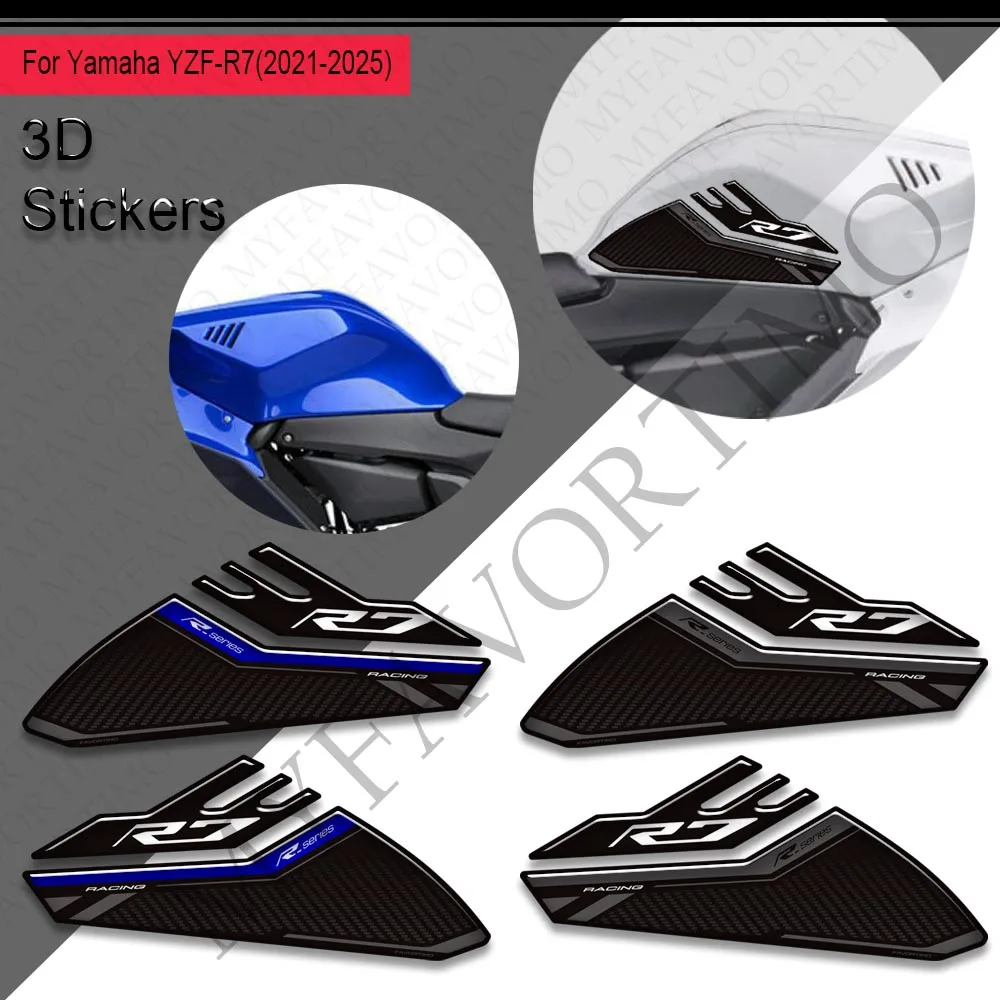 لياماها YZF-R7 YZFR7 YZF R7 2021 - 2025 دراجة نارية خزان الوسادة TankPad غطاء القبضات الغاز الوقود عدة الركبة ملصقات الشارات حماية #1