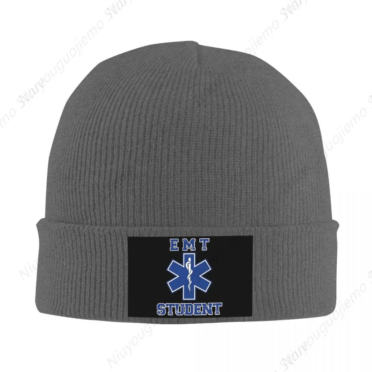 Emt Star Of Life Warm Knitted Cap Hip Hop Bonnet Hat Autumn Winter Outdoor Beanies Hats for Unisex Adult