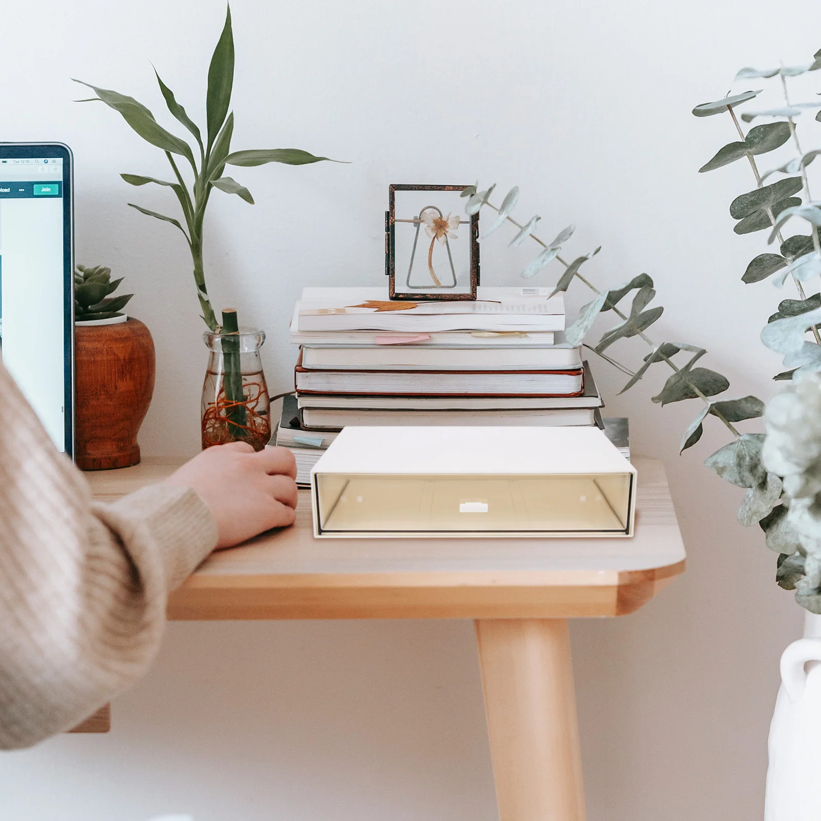 

Stackable Desktop Makeup Organizer Drawer Style Storage Box Practical Office Sundries Holder Desk Organizer