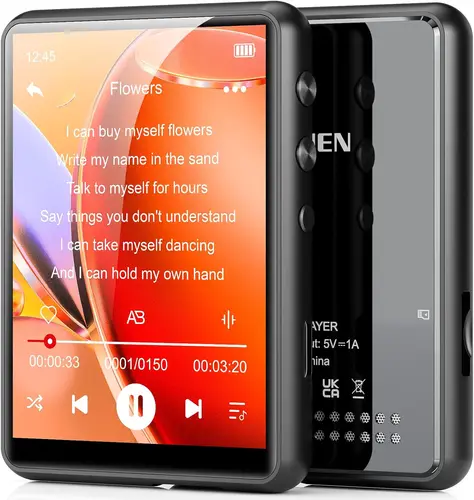 Reproductor de MP3 MECHEN de 64 GB Bluetooth 5.3 con pantalla completamente táctil de 2,4"" Admite hasta 128 GB. (Negro)