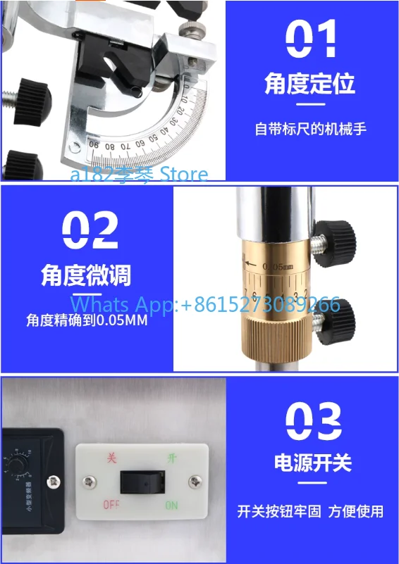 Grinding Angle Machine, Flat Grinding Polishing Facet Mechanical Knife Sharpener Seal Grinder Gem Jewelry Stone Processing