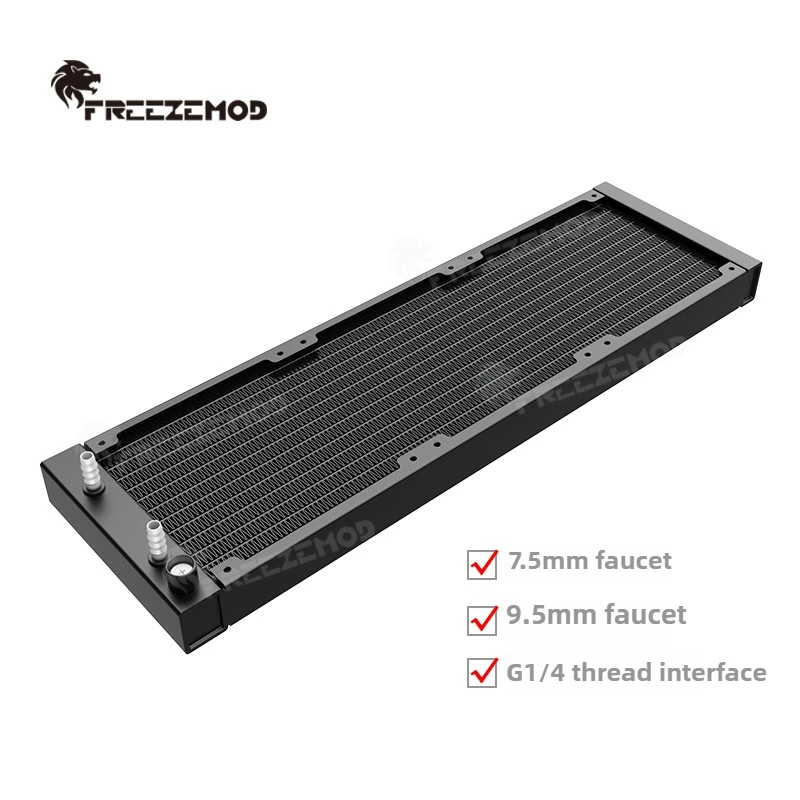 Freezemod 360mm Aluminum PC Water Cooling Radiator 27mm Thick SR-LF360 with 120mm Fan Mounts for CPU Liquid Cooling Ideal for Ga