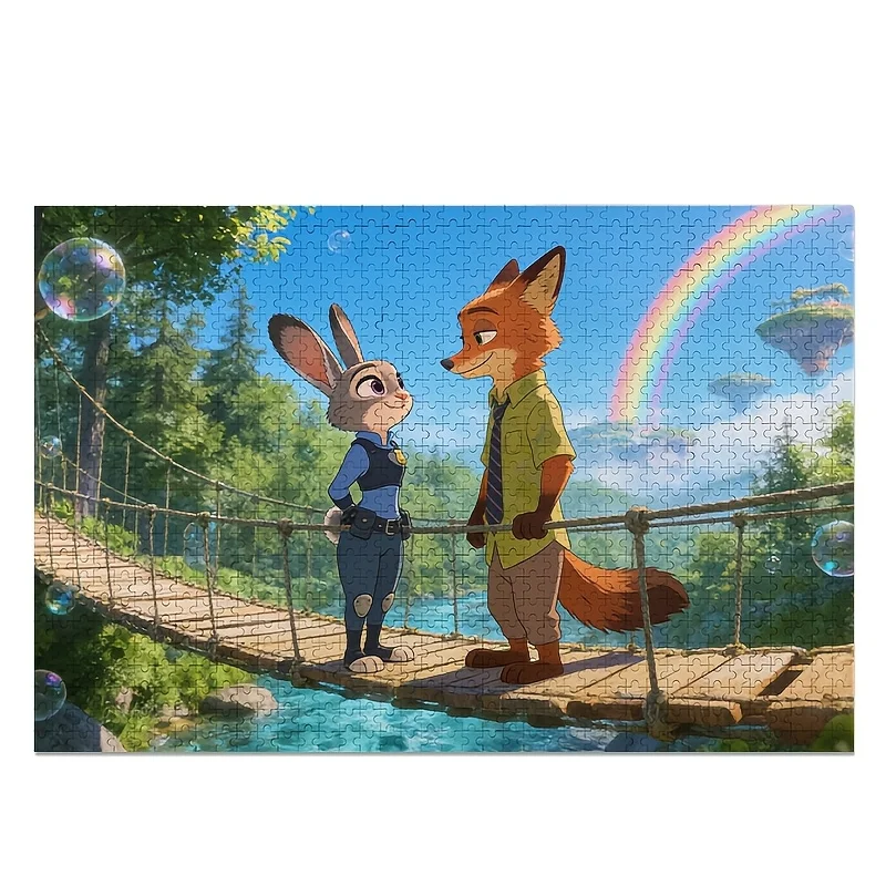 

1000pcs Disney Zootopia Judy Hopps and Nick Wild Poster Puzzle | High Difficulty, Home Decor, Ideal for Classroom, Kitchen, Ho
