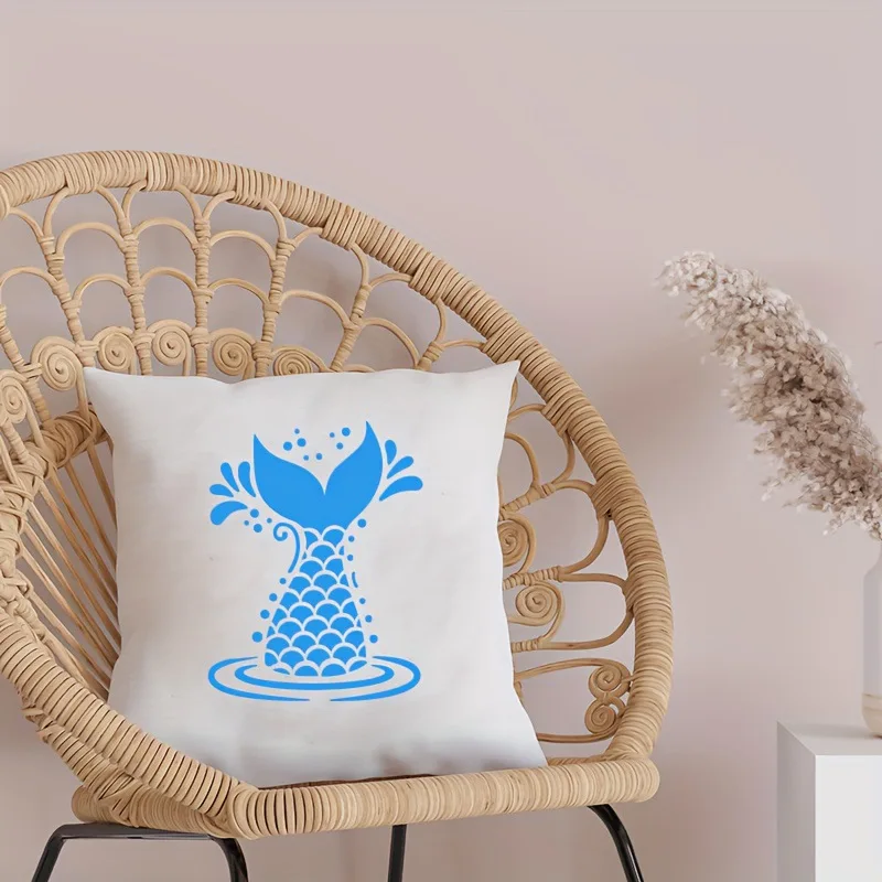 16pcs DIY Mermaid Ocean Turtle Dolphin Spray Painting Stencils Reusable Plastic Templates For Fabric Wood Paper-Craft Supplies - view 4