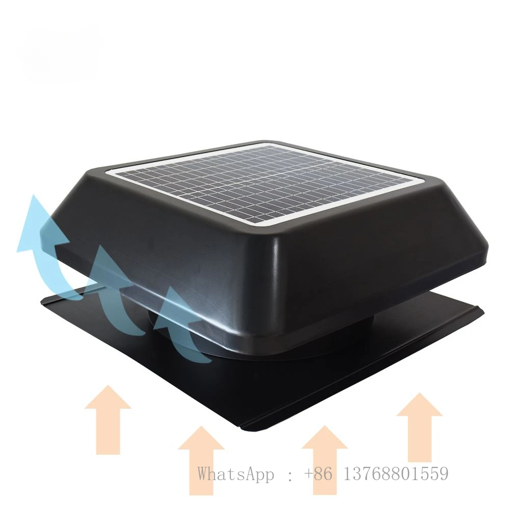 Wiring Free Solar Power Roof Vent With Brushless DC Motor Heat Extraction High Efficiency Attic Exhaust Fan For Roof Ventilation