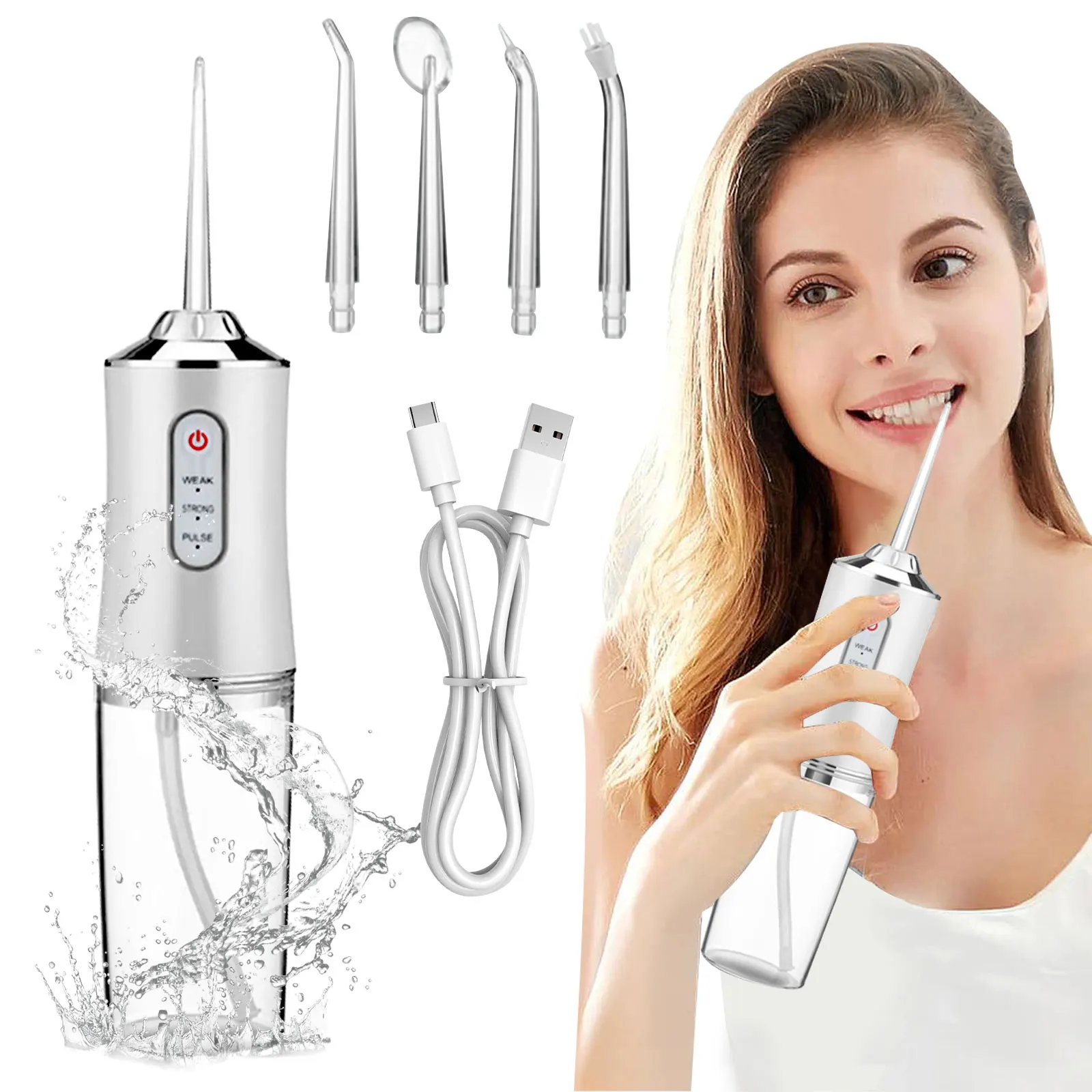 Multifunctional 3 in 1 Water Jet Dental Floss Dental Floss Dental Cleaner USB Irrigator