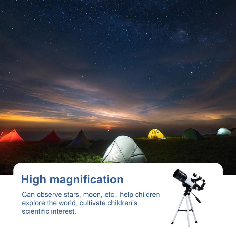 Digital 70mm Astronomical Telescope 150X Beginners Monocular Moon-Watching Telescope with Tripod Child Teenagers Telescope