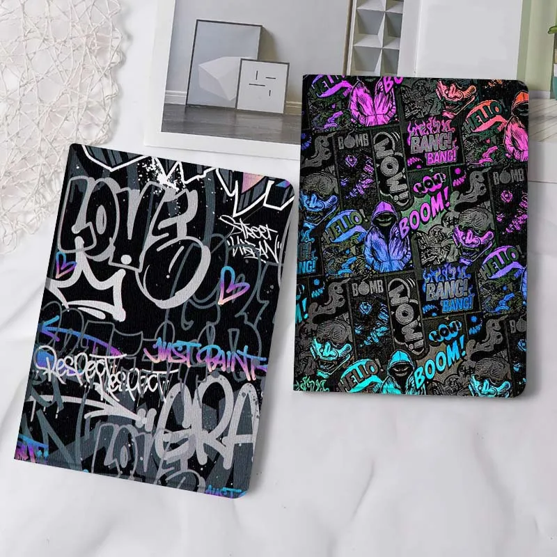 

Cartoon Graffiti Art Design Tablet Case For Samsung Tab Galaxy S6 S11 A A7 A8 A9 A11 10.1 10.4 10.5 Plus Lite Gift