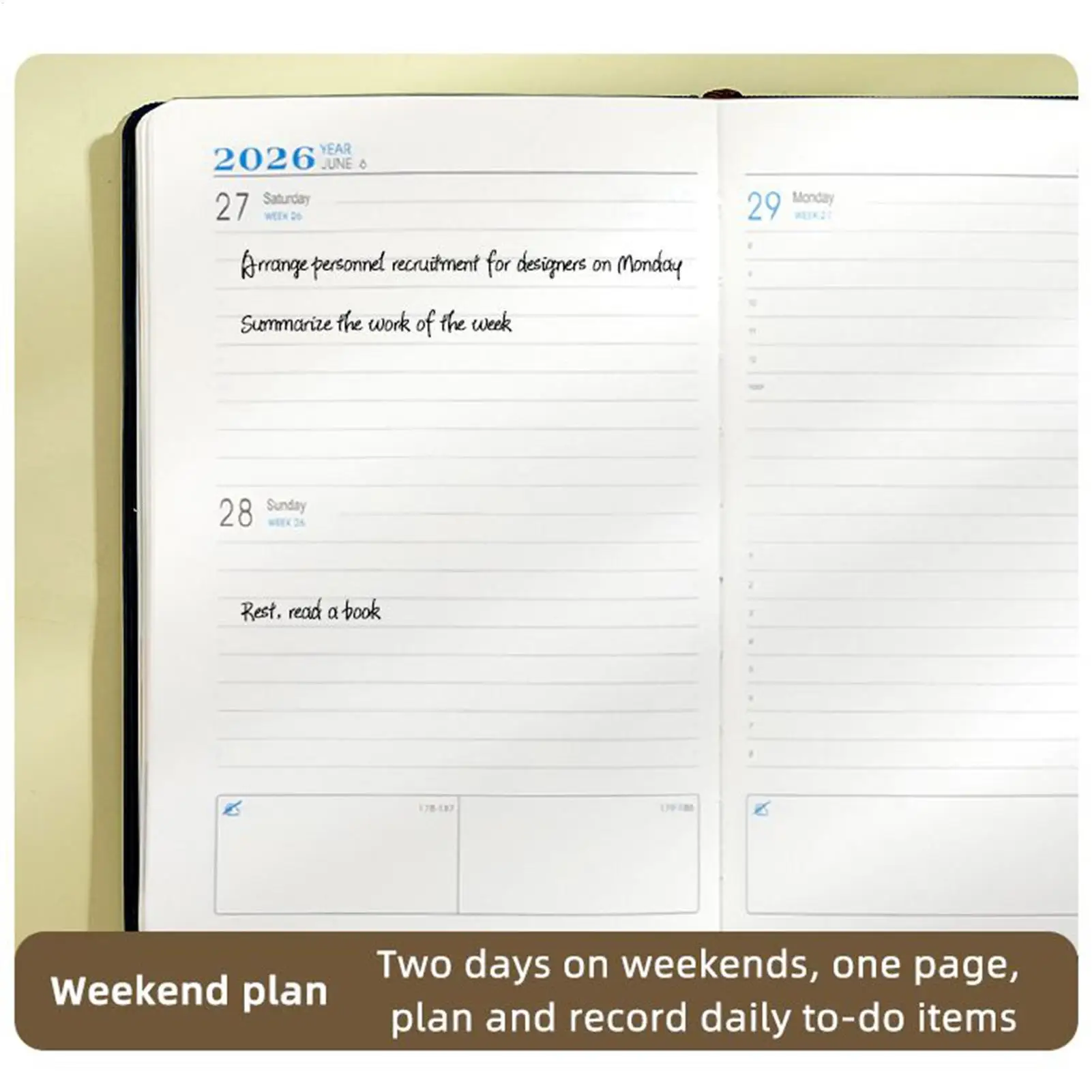 Книга повестки дня 2026, ежегодная книга для записей с ремешком, английский блокнот формата А5, журнал с вертикальными полосками для фитнеса, академических деловых поездок