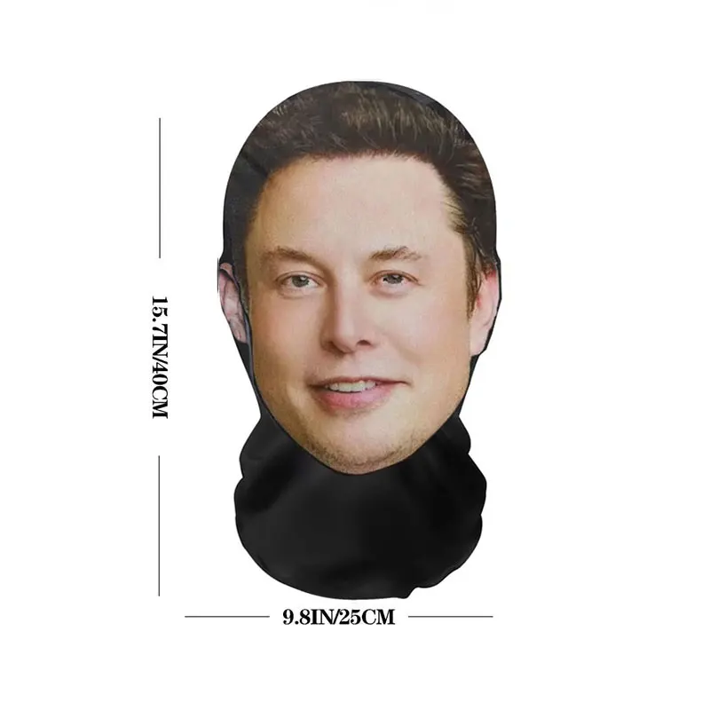 3D Funny Masks Elon Musk Full Face Pattern Printed Elastic Mesh Mask Party Celebrity Cosplay Props Balaclava Head Cover