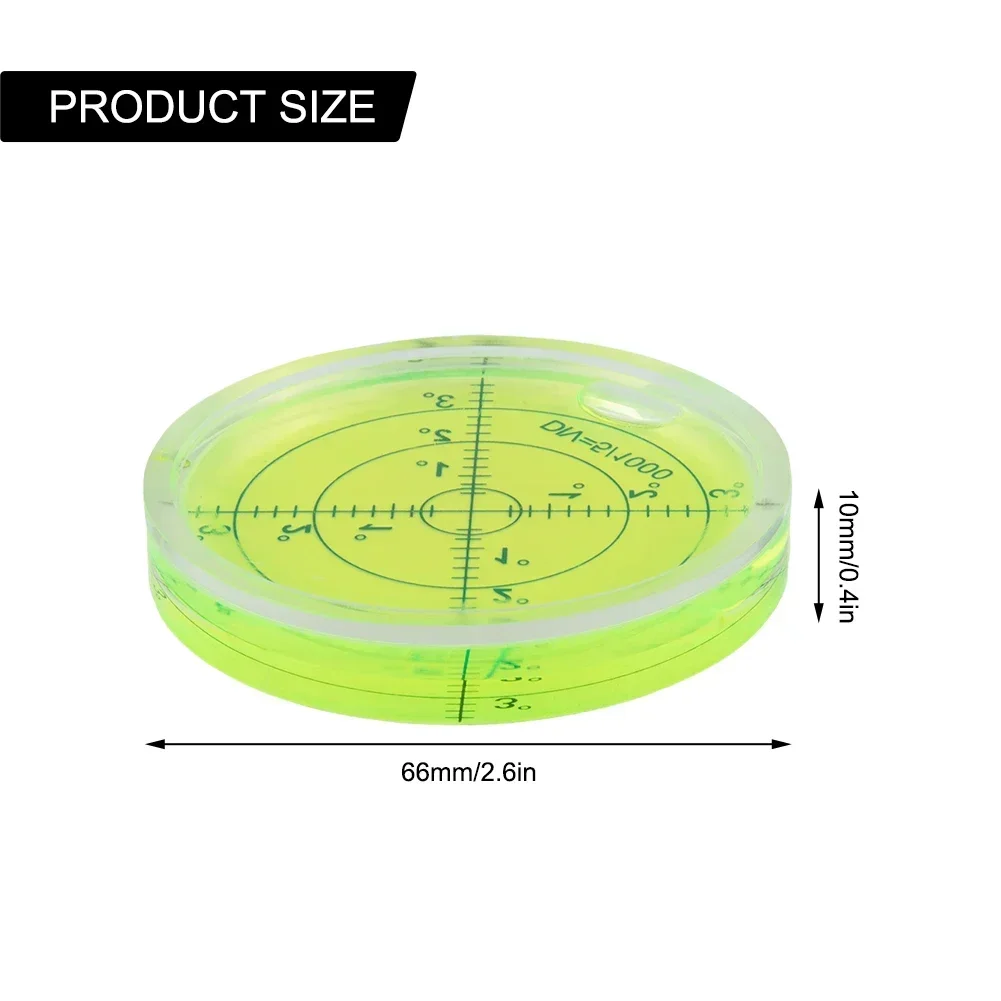 66mm Large Levels Level Bubble Bubble Bullseye Circular High-precision Inclinometer Level Indicator Measuring Kit