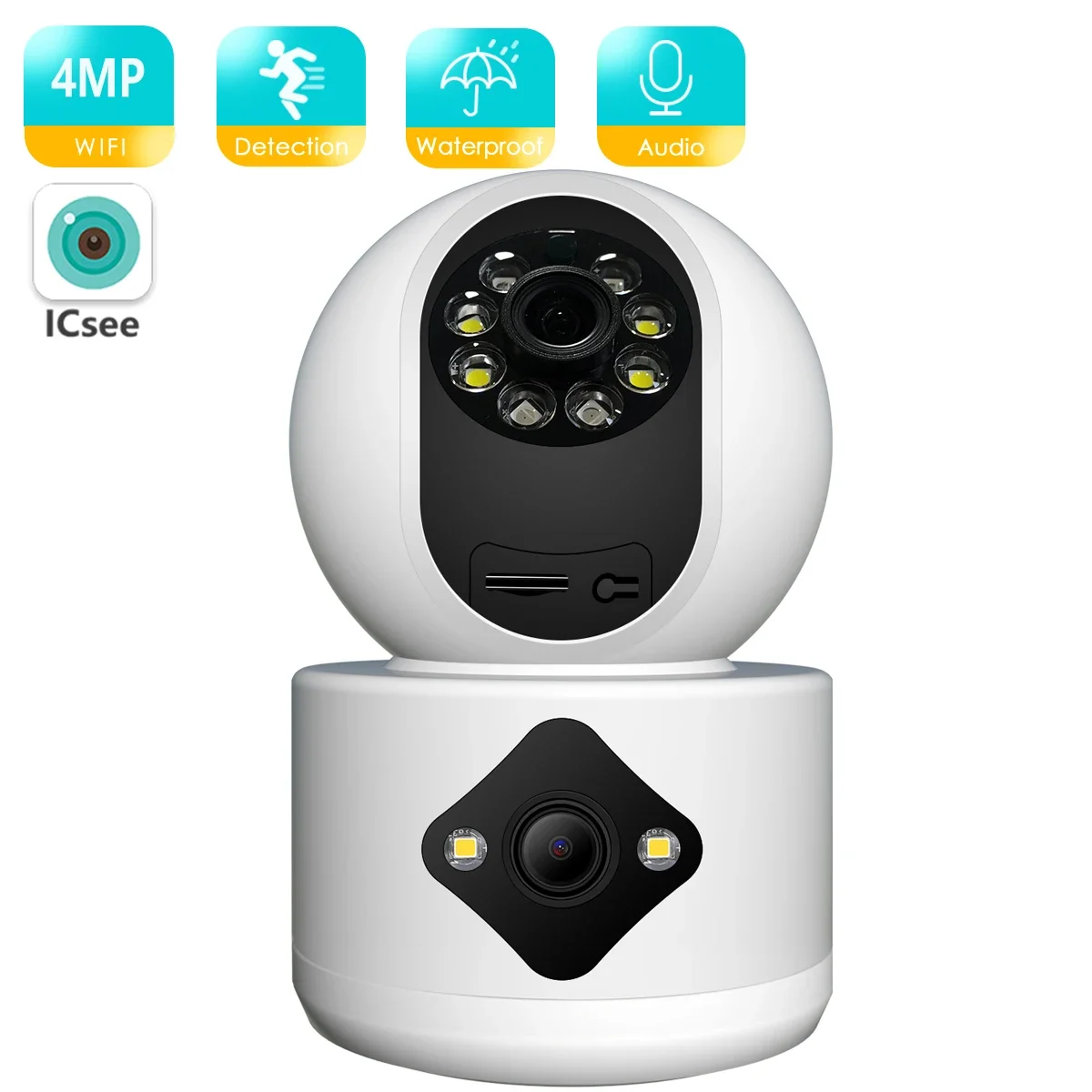 

4MP IP WiFi Camera Wireless Baby Monitor AI Tracking Video Surveillance Camera Mini Indoor CCTV Security Camera ICSEE APP