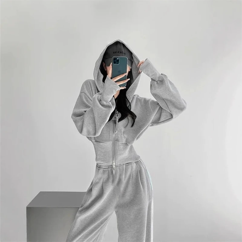 

Fashion casual sportswear set for women in spring and autumn, loose fit and slimming Korean version student hoodie