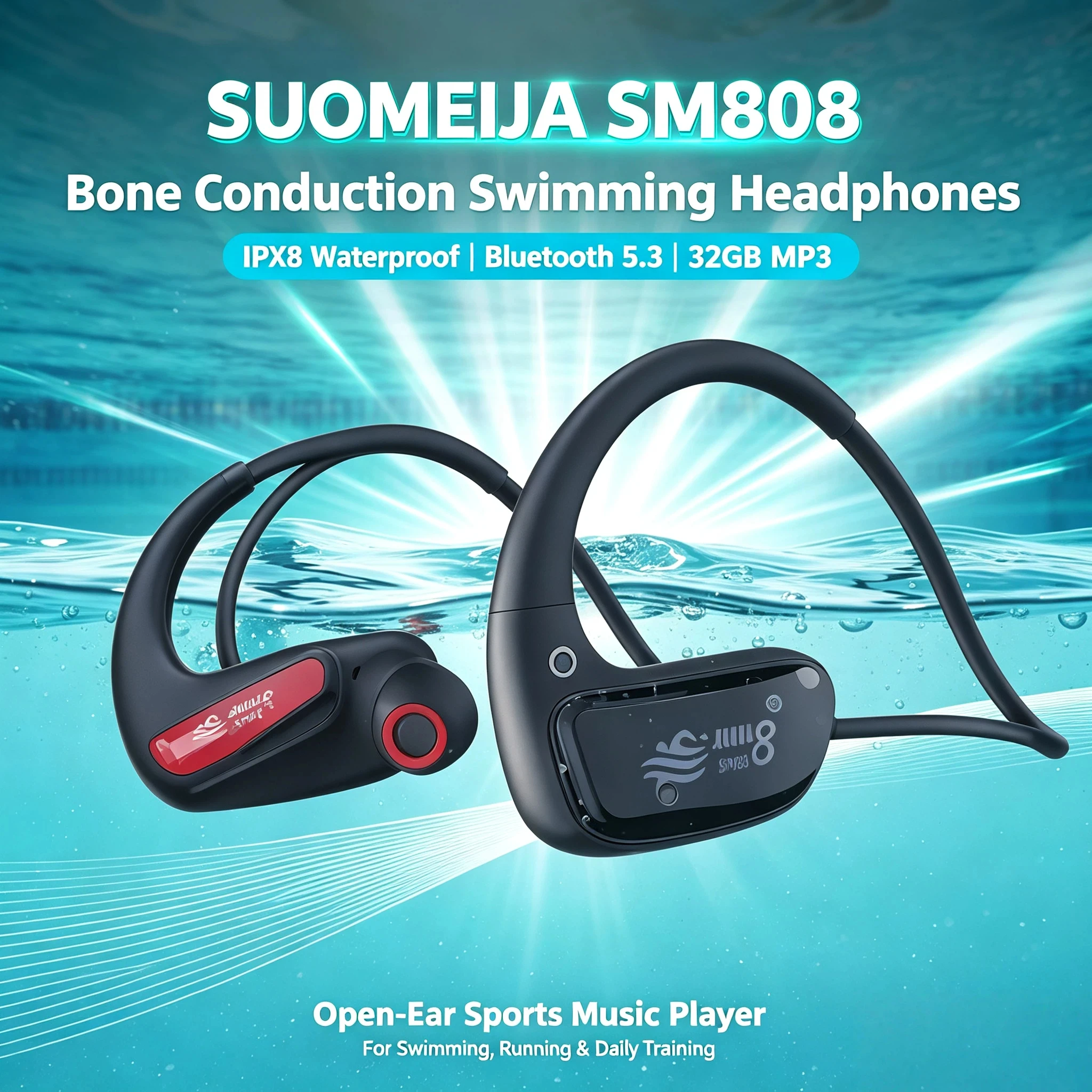 Outdoor Sport Activity - IPX8 Wasserdichte Knochenleitungskopfhörer 32 GB MP3-Player