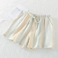 2024 Summer 100% Cotton Pajamas Shorts Printed Women's Loose Fitting Sleep Bottoms Elastic Waist Sleep Shorts Home Lounge Wear - Image 3