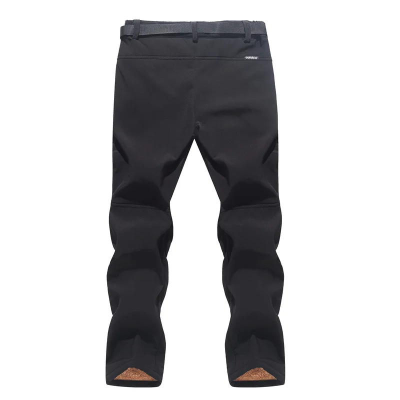 

Winter Outdoor Unisex Long Fleece Softshell Pants Trendy Thickened Warm Hiking Pants