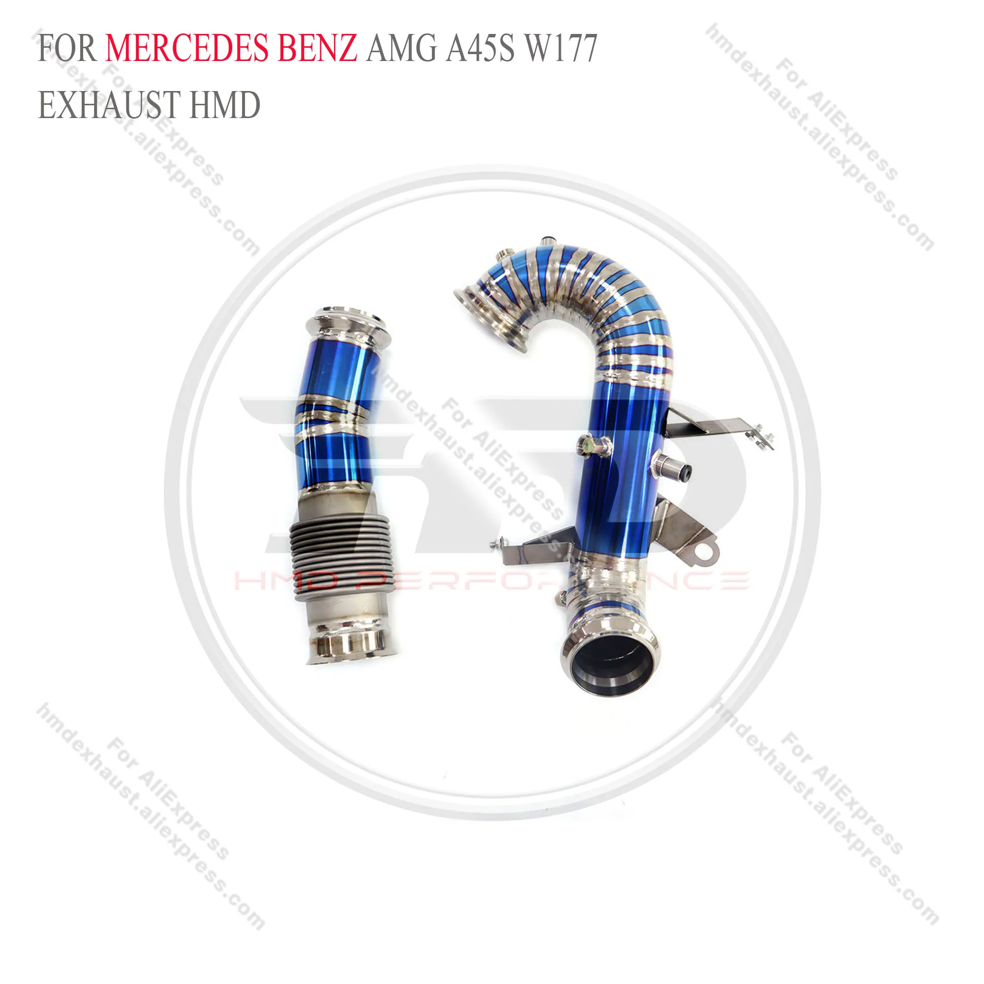 

titanium Downpipe for Mercedes Benz AMG A45S W177 without heat shield HMD Exhaust System Performance Quality certification