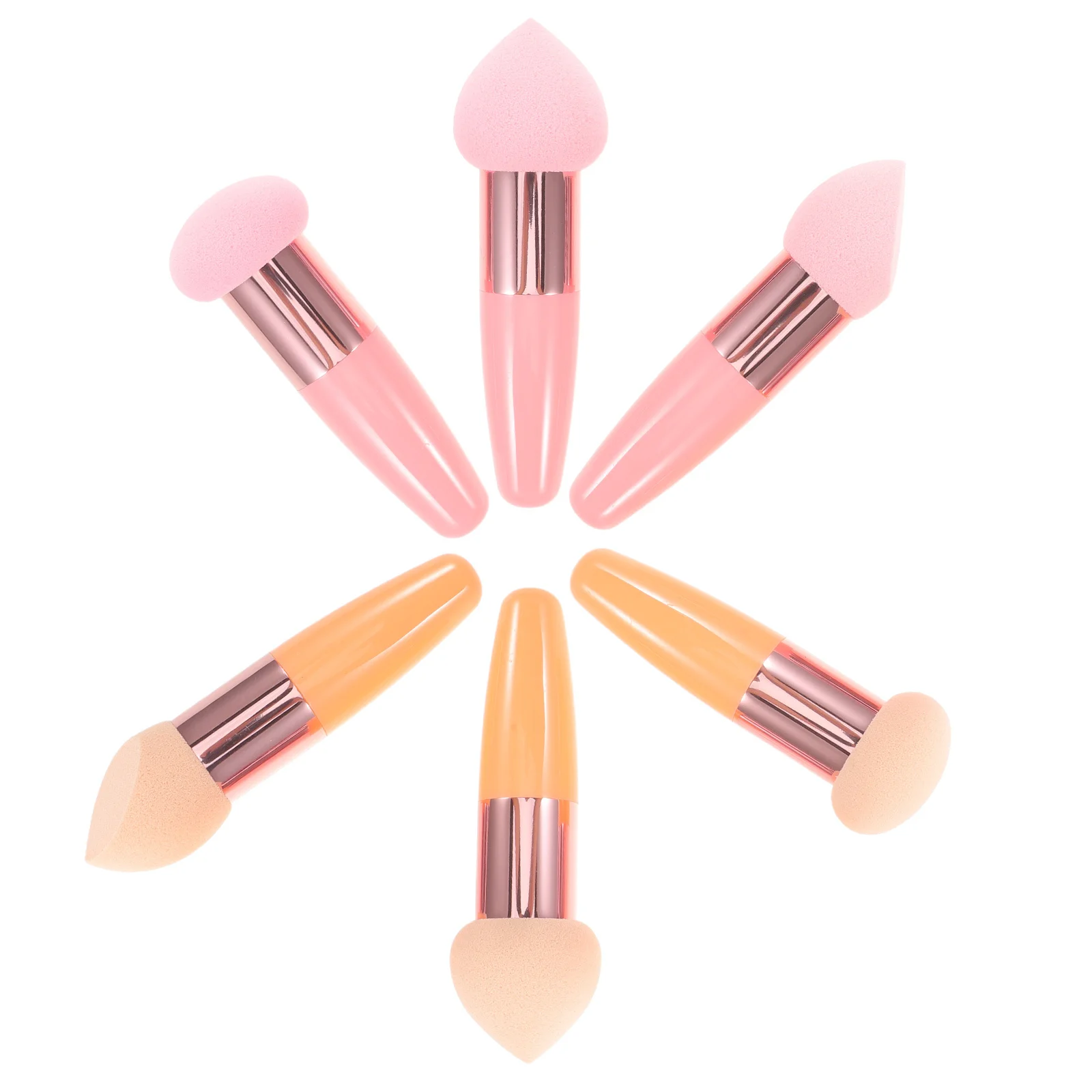 6 szt. Wielokolorowych Gąbek do Makijażu Zestaw Miękkich Okrągłych Gąbek Blender do Makijażu na Mokro i Sucho Aplikator do Podkładu w Płynie