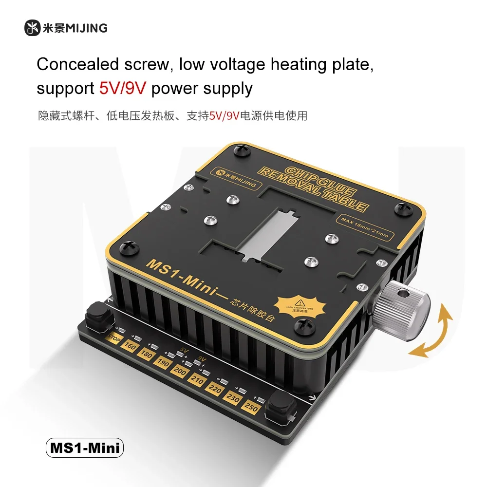 Mijing MS1-Mini placa quente estação de retrabalho de pré-aquecimento de solda para telefones chip ic mesa de remoção de cola ferramenta de reparo de plataforma de aquecimento