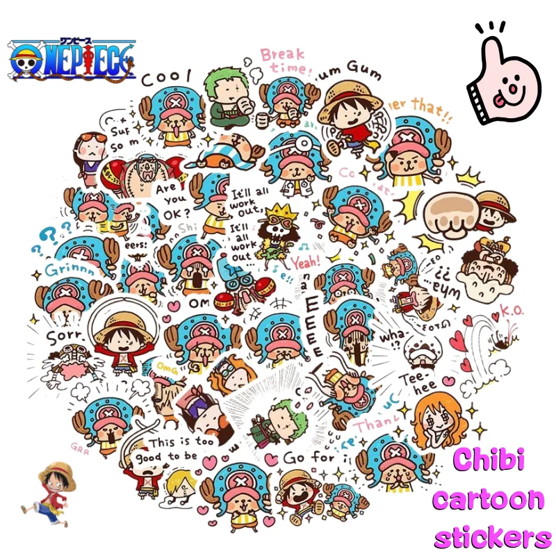 

New One Piece Luffy Chopper Nami Q Edition Cartoon Stickers Animation Cartoon Notebook Self-made New Car Waterproof Stickers