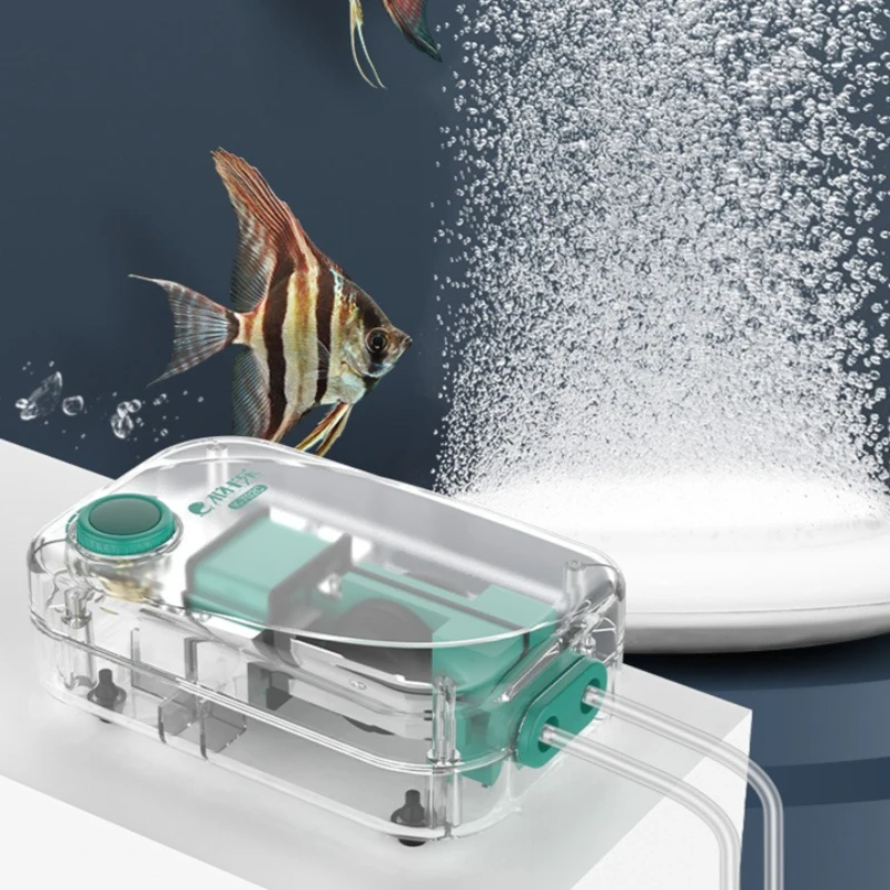 

Transparent Aquarium Oxygen Pump Silent Small Adjustable Fish Tank Air Pumps Household Fishkeeping Oxygenator Fishbowl Aerator