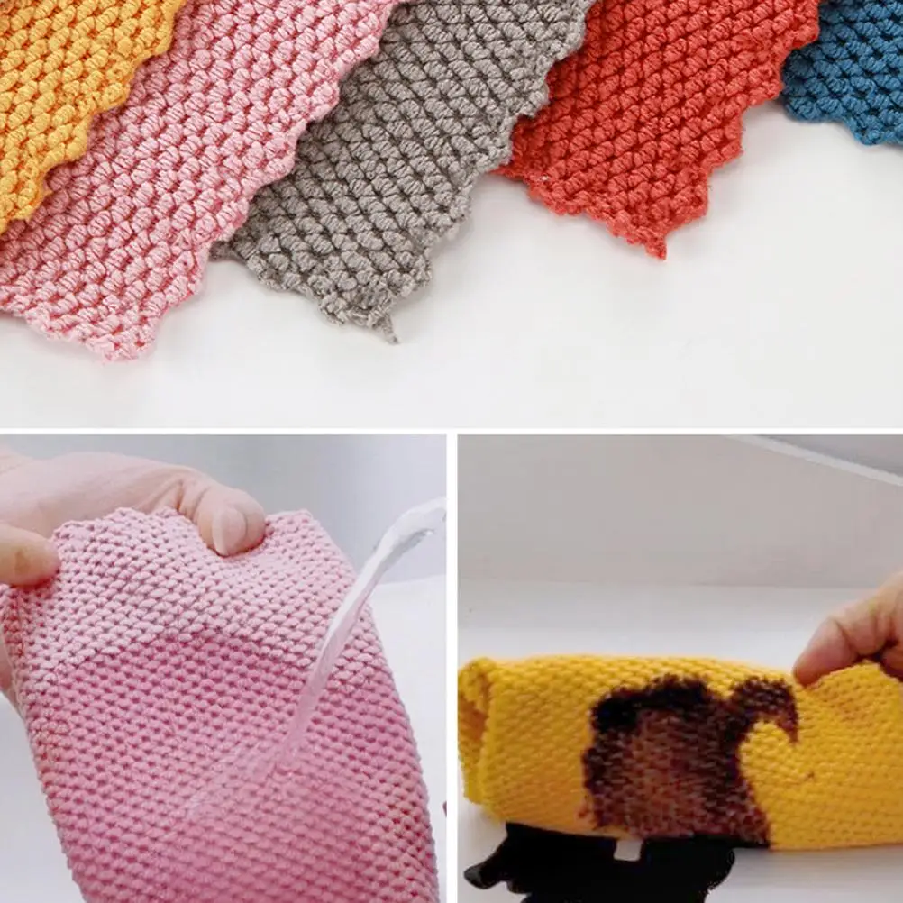 Microfiber Cleaning Towel Pearl Weave Absorbent Cleaning Cloth Non Greasy Feature No Watermarks Cleaning Wipes Cloths
